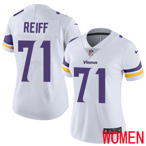 Minnesota Vikings #71 Limited Riley Reiff White Nike NFL Road Women Jersey Vapor Untouchable